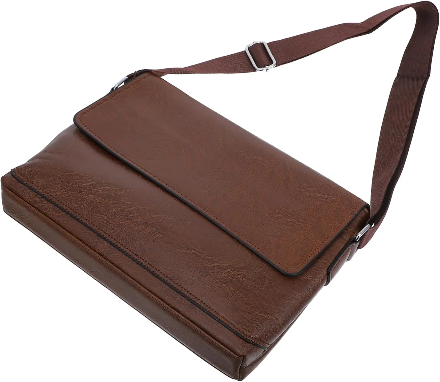 Men's Fashion Leather Crossbody Bag Pu Sling Bag for Boys Briefcase Multiple Compartments