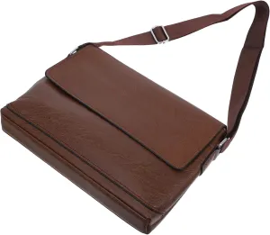 Men's Fashion Leather Crossbody Bag Pu Sling Bag for Boys Briefcase Multiple Compartments