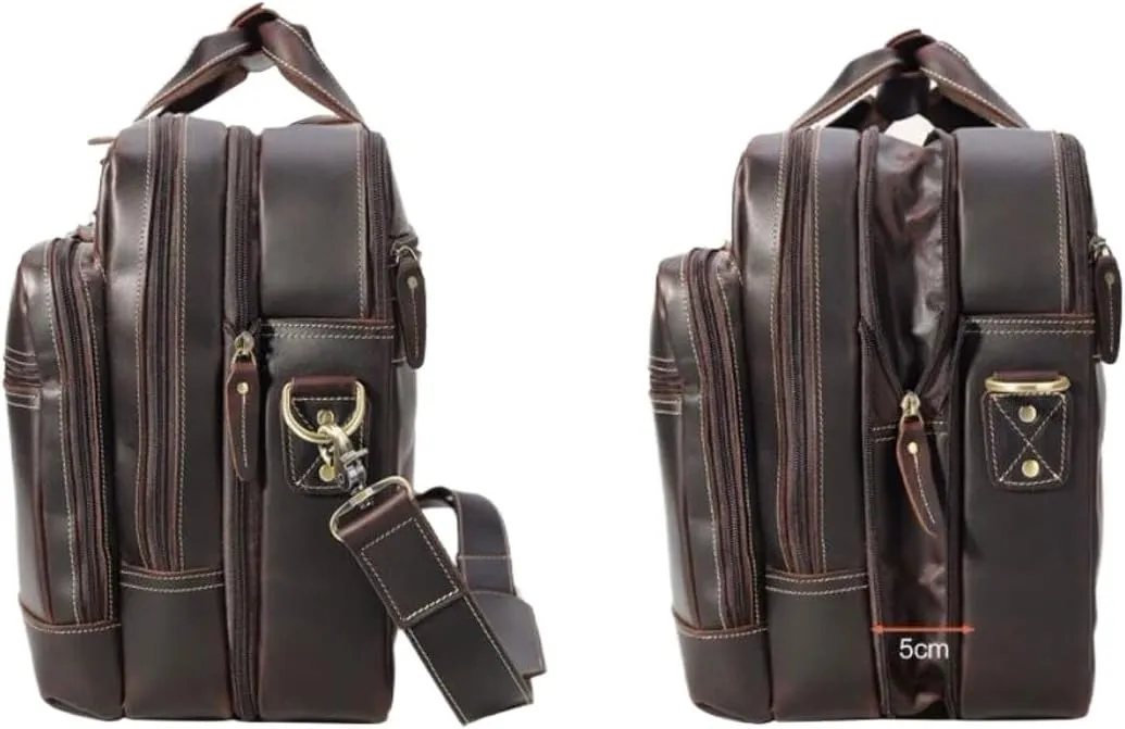 Mens Handbags Laptop Bags Genuine Leather Messenger Shoulder Bags Computer Carrying Cases Briefcases