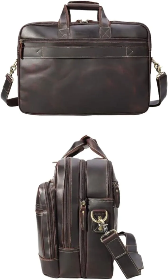 Mens Handbags Laptop Bags Genuine Leather Messenger Shoulder Bags Computer Carrying Cases Briefcases