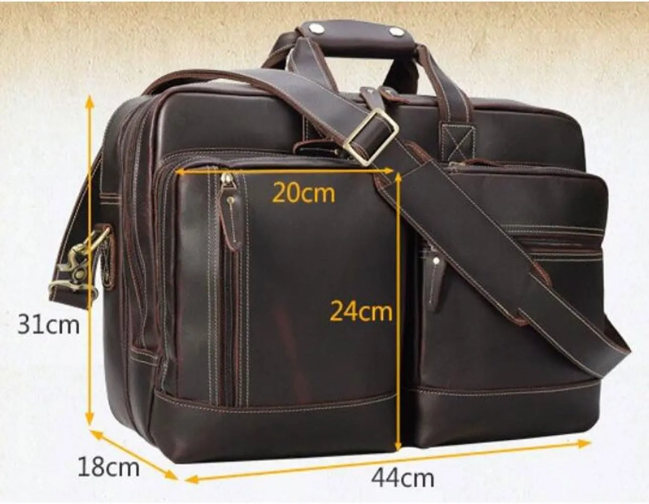 Mens Handbags Laptop Bags Genuine Leather Messenger Shoulder Bags Computer Carrying Cases Briefcases