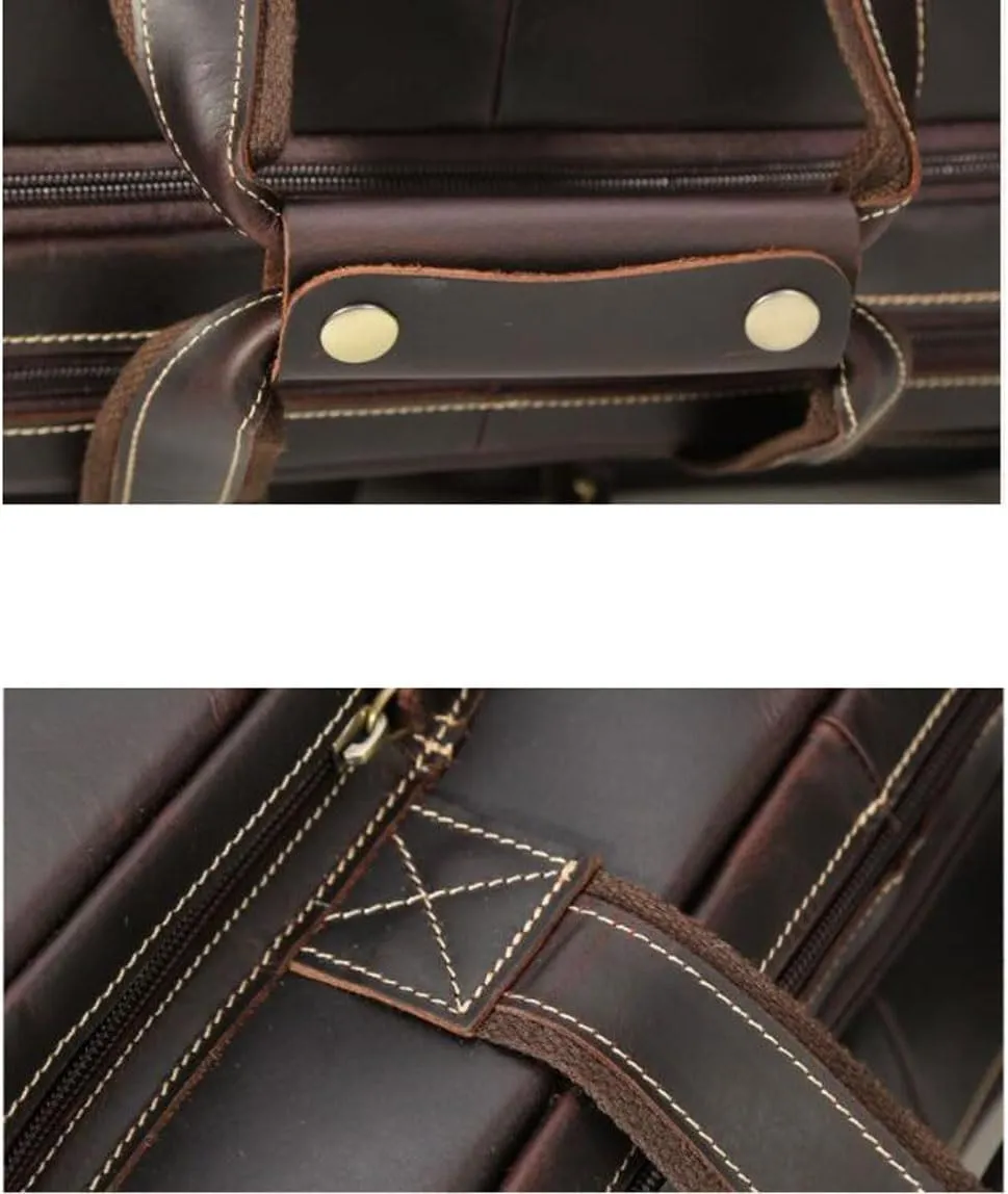 Mens Handbags Laptop Bags Genuine Leather Messenger Shoulder Bags Computer Carrying Cases Briefcases