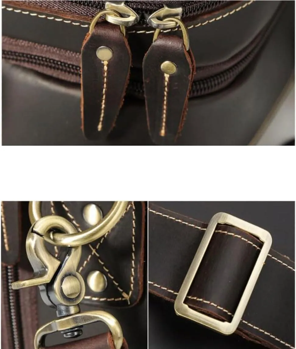 Mens Handbags Laptop Bags Genuine Leather Messenger Shoulder Bags Computer Carrying Cases Briefcases
