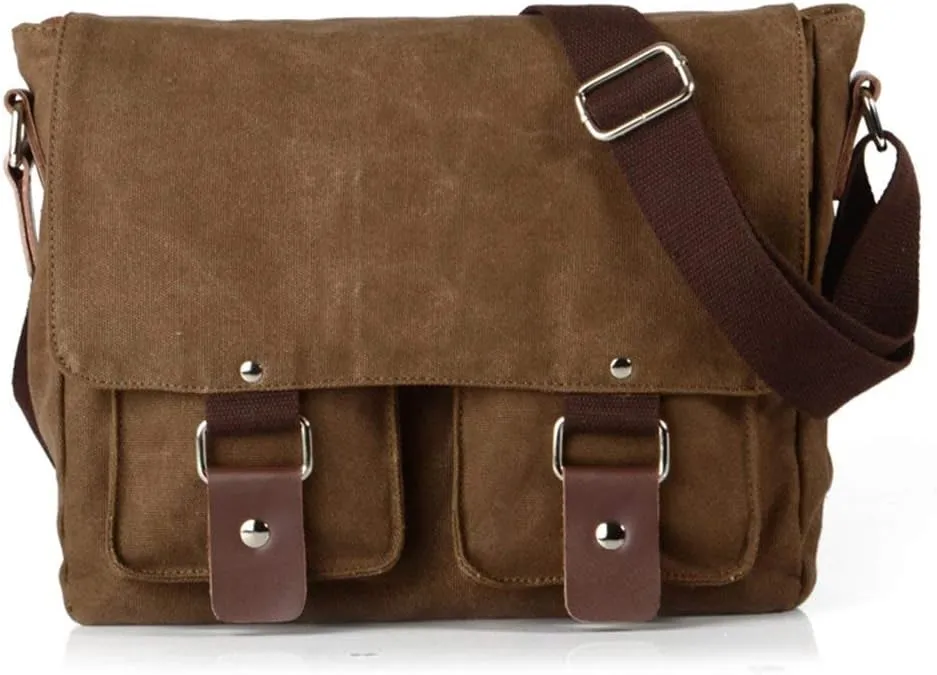 Men's Lightweight Vintage Waterproof Canvas DSLR SLR Shockproof Camera Shoulder Messenger Bag Sling bag