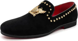 Men's Loafers Vintage Slip on Suede Dress Shoes Velvet Dress Loafers Size 7-13
