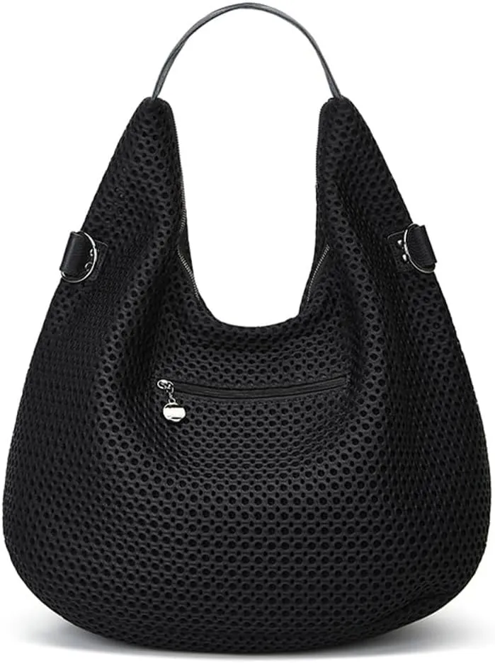 Mesh Bag for Women Punk Rivet Studded Purse Large Retro Shoulder Bags Hobo Tote Handbags Multi Pockets Summer 2025