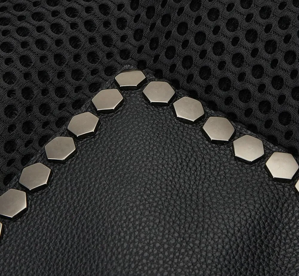 Mesh Bag for Women Punk Rivet Studded Purse Large Retro Shoulder Bags Hobo Tote Handbags Multi Pockets Summer 2025