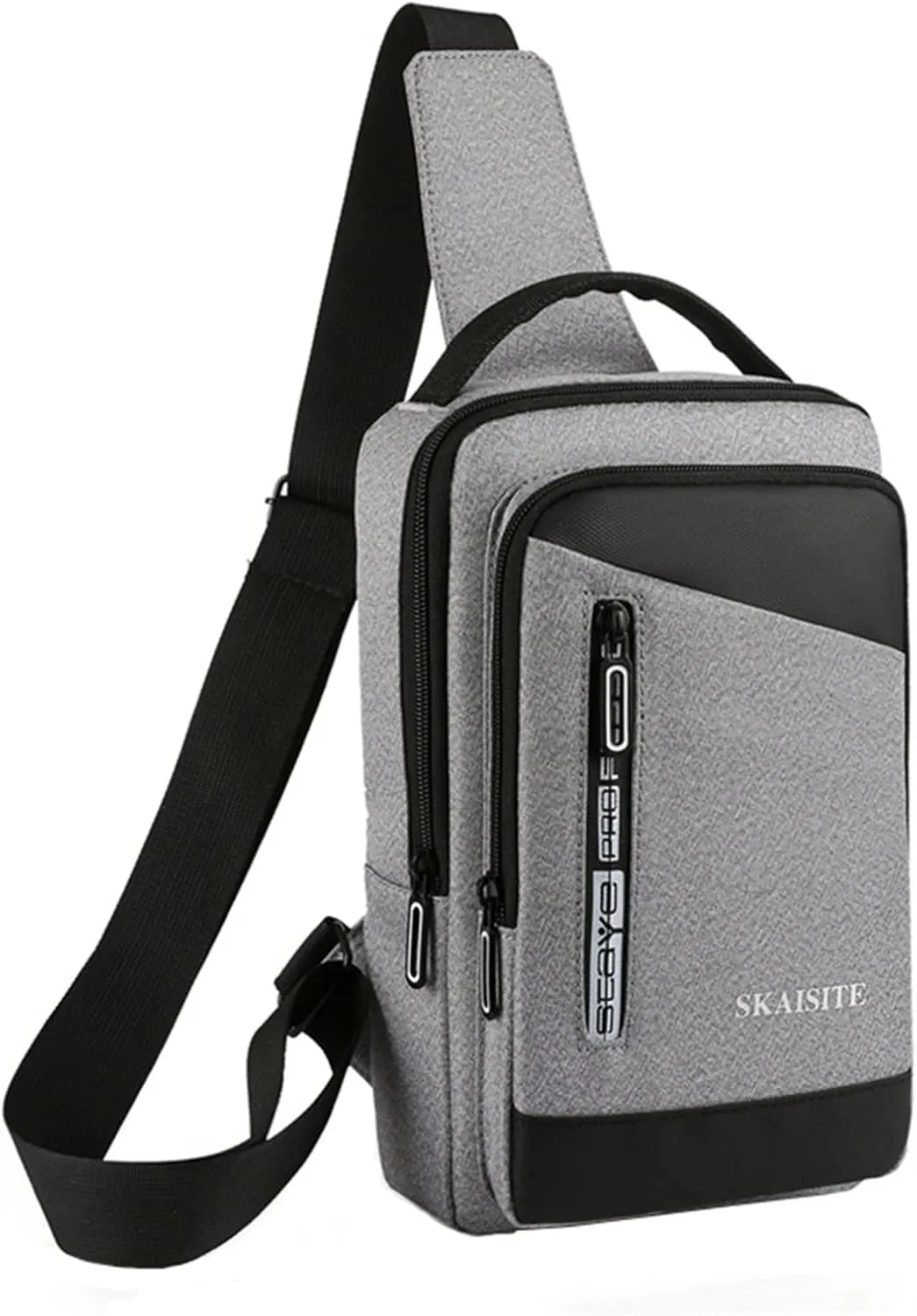 Messenger Bag Solid Color Cloth Outdoor Leisure Customize Chest Bag Men Shoulder Crossbody over The Shoulder (One Size)