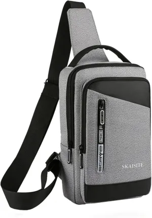 Messenger Bag Solid Color Cloth Outdoor Leisure Customize Chest Bag Men Shoulder Crossbody over The Shoulder (One Size)