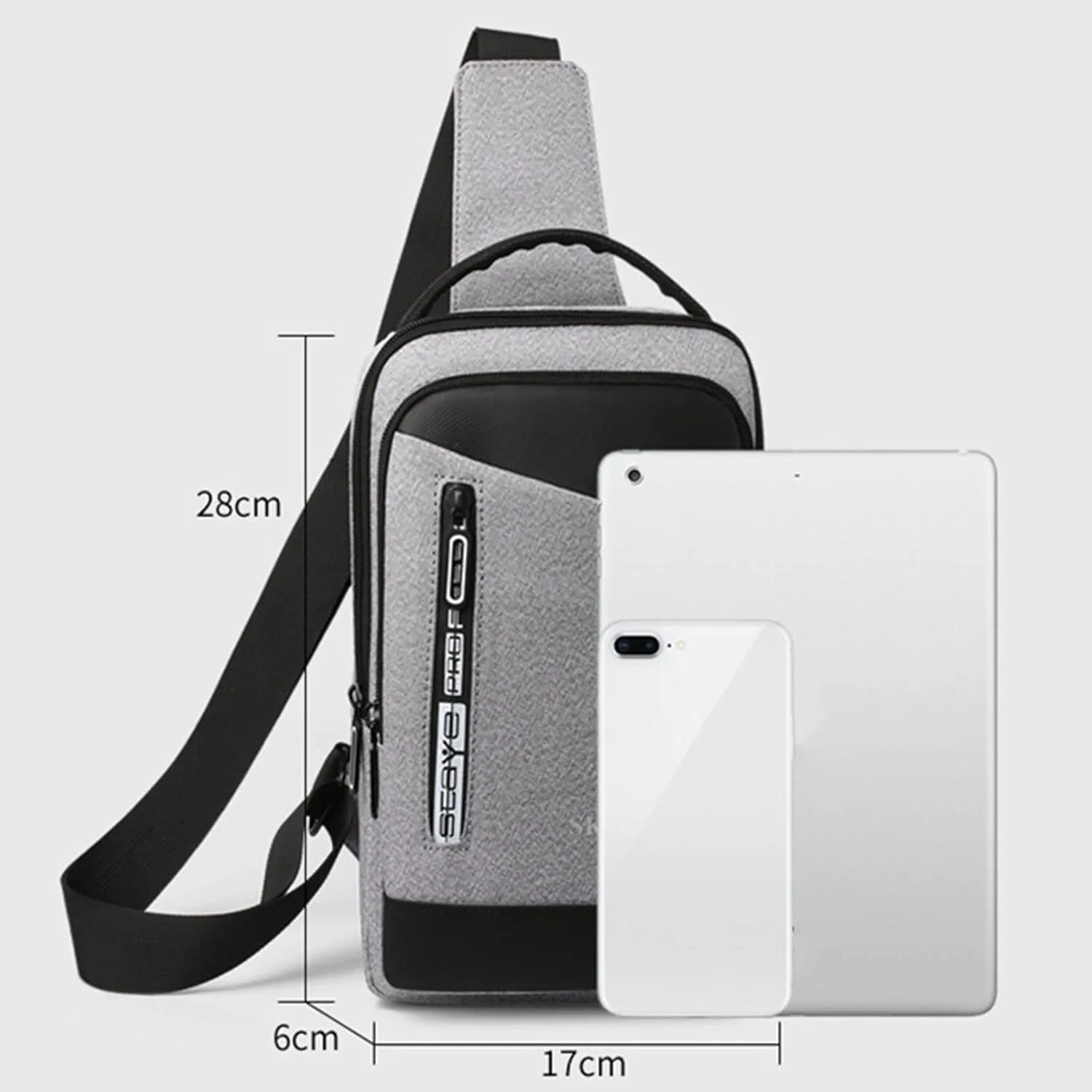 Messenger Bag Solid Color Cloth Outdoor Leisure Customize Chest Bag Men Shoulder Crossbody over The Shoulder (One Size)