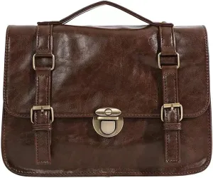Messenger Bag Women -Faux Leather Cambridge Handbag - Vintage with Adjustable Shoulder Strap Briefcases Men