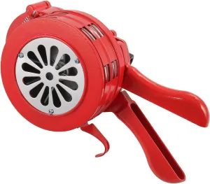 Metal Hand Crank Siren Horn, Manual Handheld Air Raid Siren, Portable Loud Emergency Safety Siren, Red