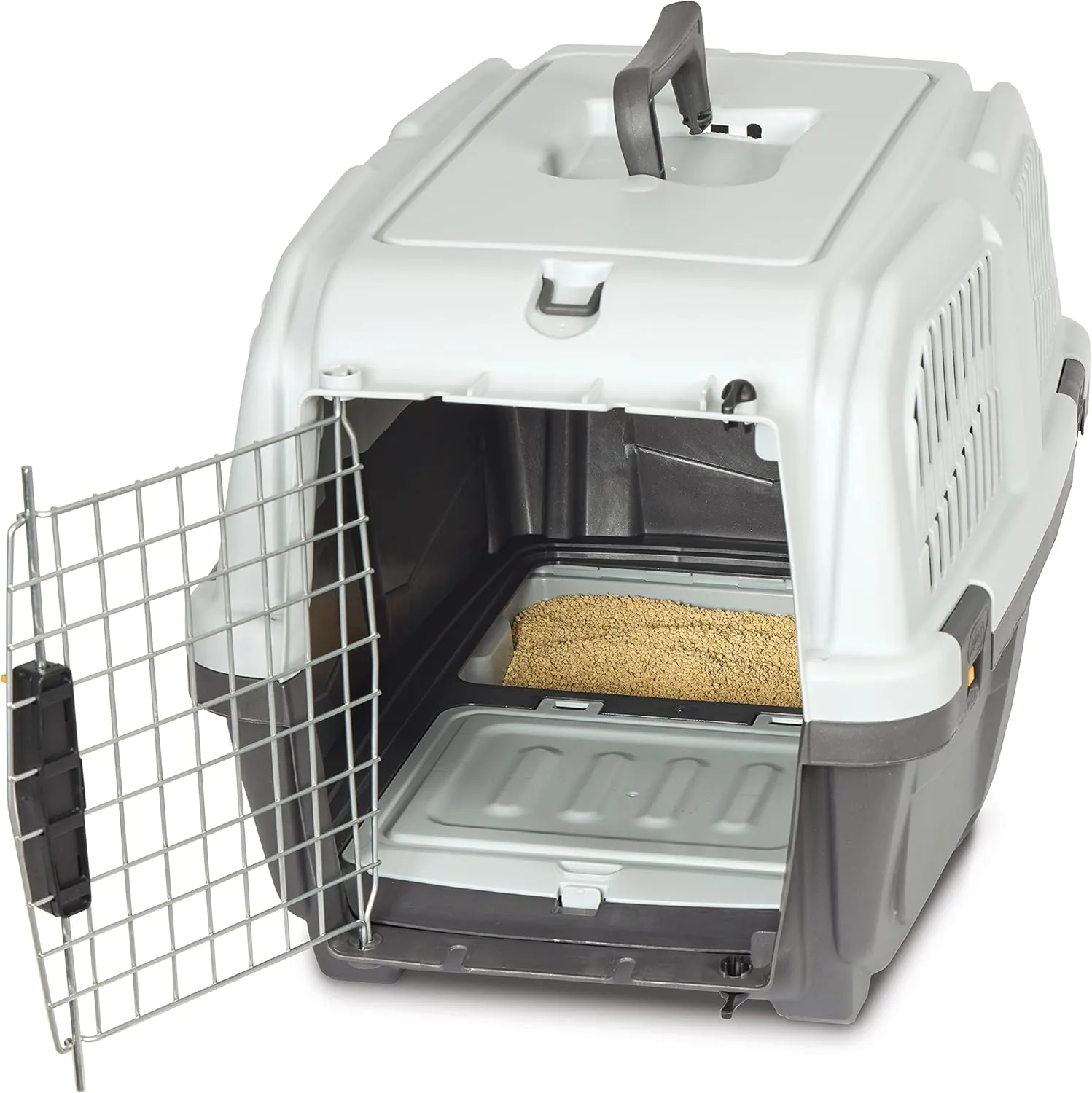 Midwest Homes for Pets Skudo 24” Plastic Cat Carrier with Integrated Litter pan