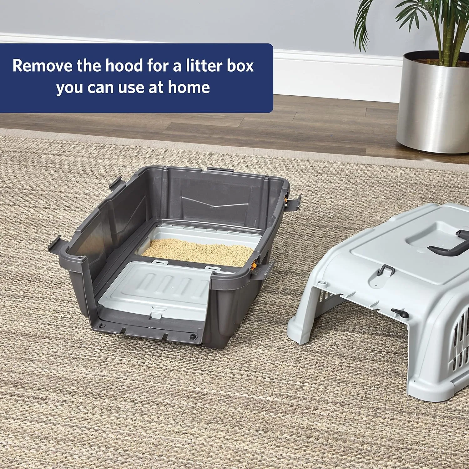 Midwest Homes for Pets Skudo 24” Plastic Cat Carrier with Integrated Litter pan