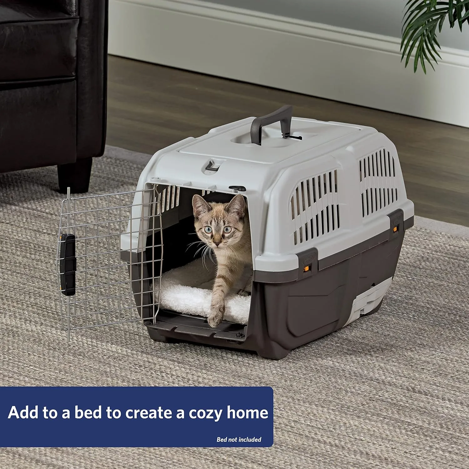 Midwest Homes for Pets Skudo 24” Plastic Cat Carrier with Integrated Litter pan