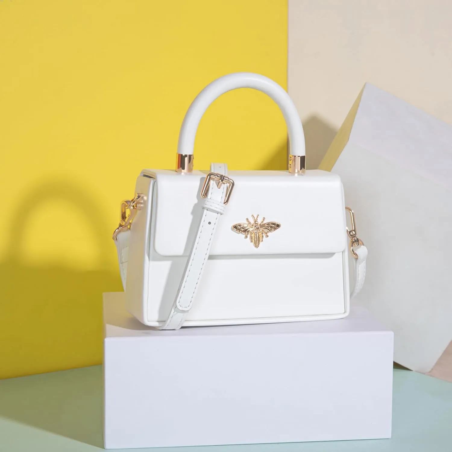 Milan Chiva Small Top Handle Purses for Women Mini Satchel Crossbody Bag Elegant Square Bag