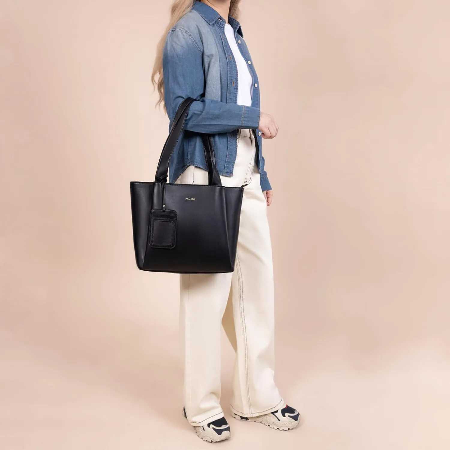 Milan Chiva Work Tote Bags for Women Middle Urban Tote Bag with Zip Compartments