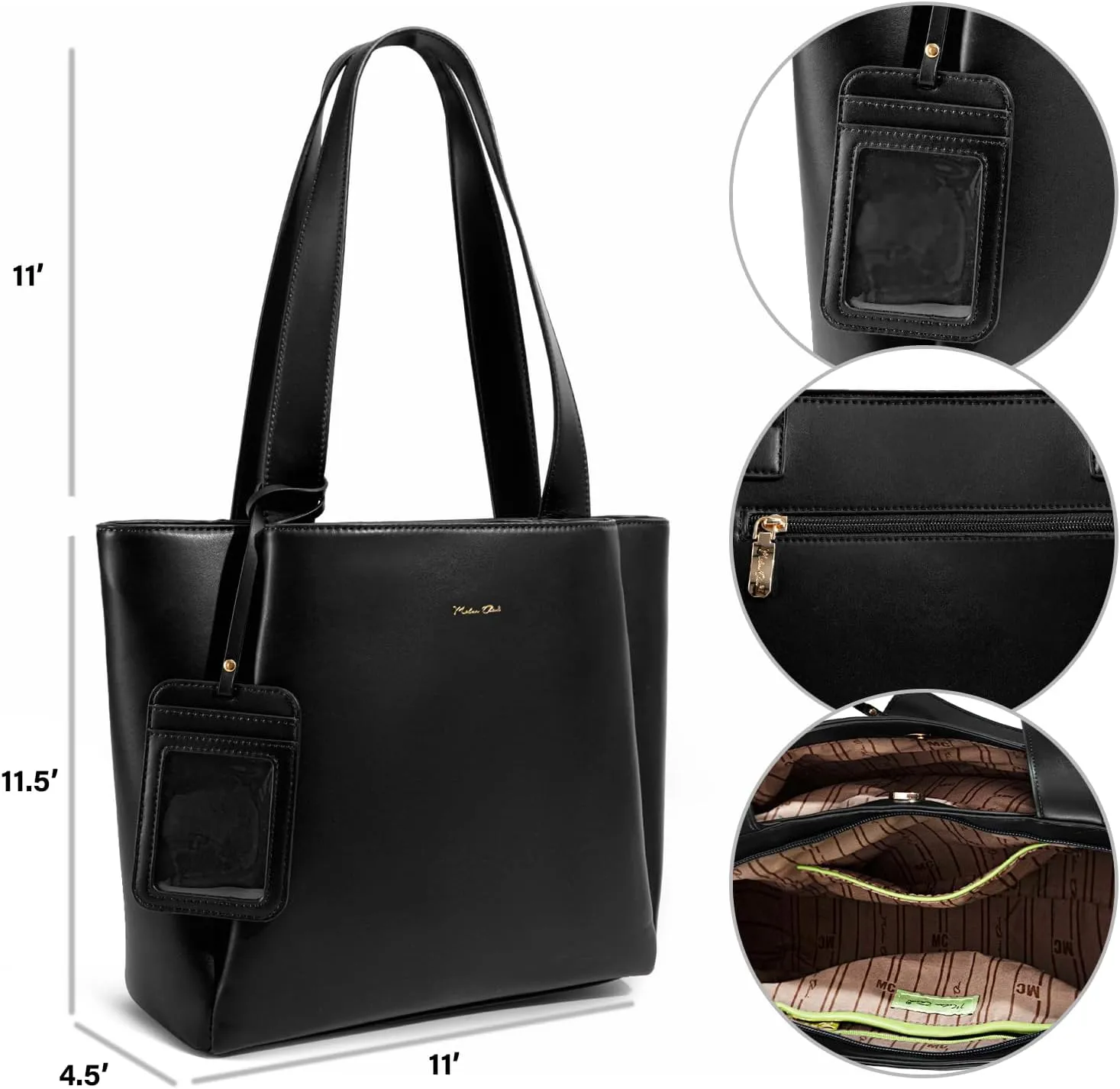 Milan Chiva Work Tote Bags for Women Middle Urban Tote Bag with Zip Compartments