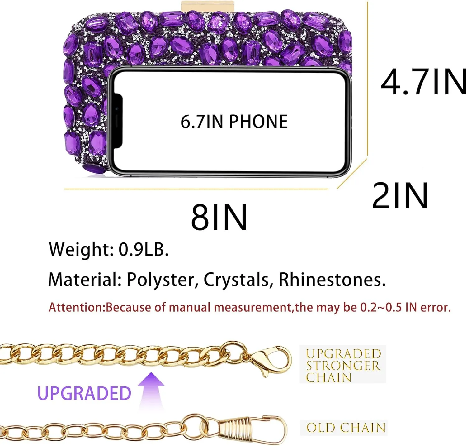 Milisente Clutch Purses For Women Crystal Clutches Evening Bags Gemstone Clutch Purse For Wedding Formal
