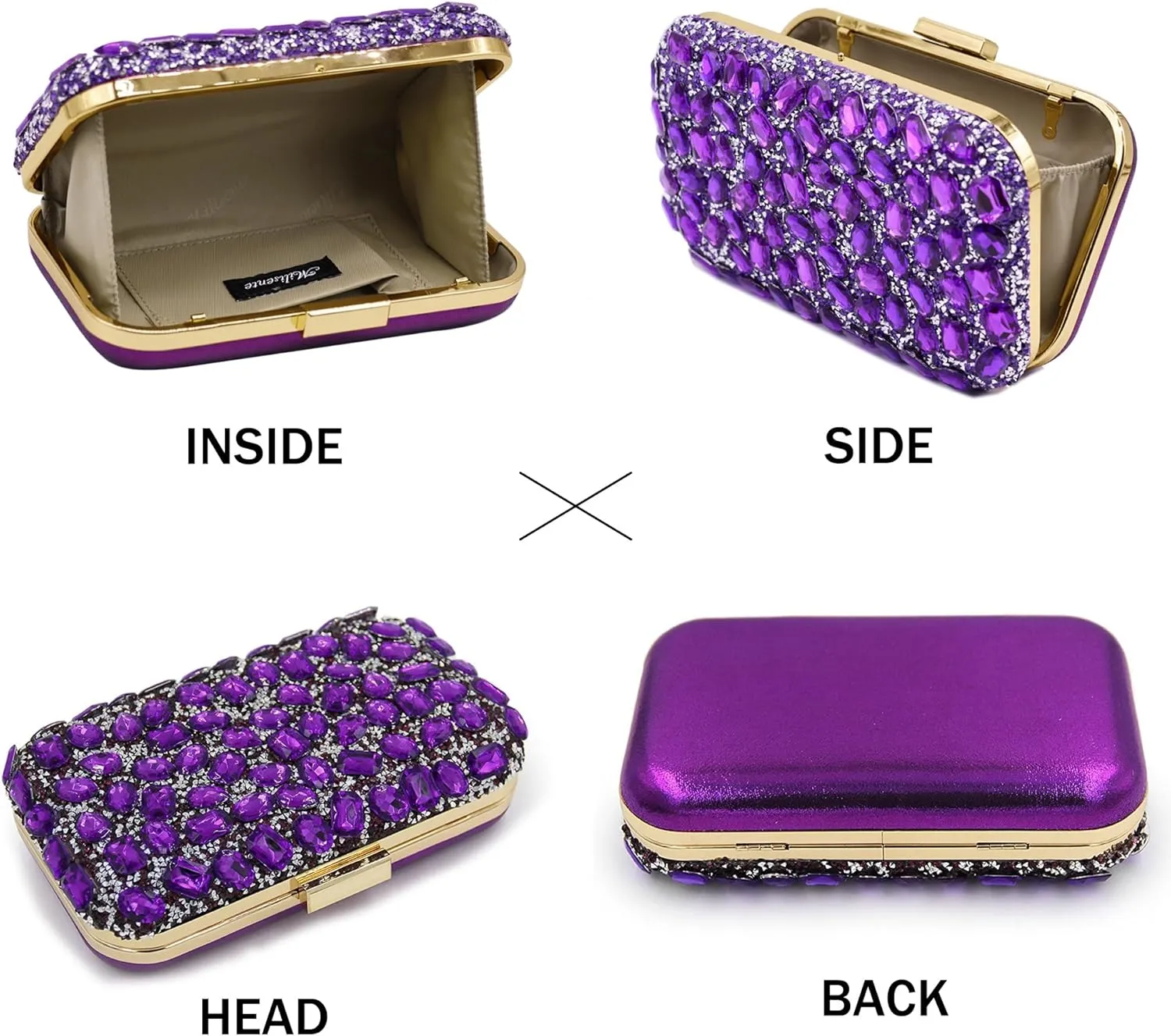 Milisente Clutch Purses For Women Crystal Clutches Evening Bags Gemstone Clutch Purse For Wedding Formal