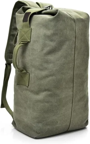 Military Tactical Backpack Large Capacity Travel Climbing Bag Duffel Bag Top Load Double Strap Canvas Backpack