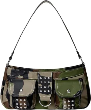 Milumia Women's Camo Print Top Handle Shoulder Bags Y2k Hobo Clutch Purse