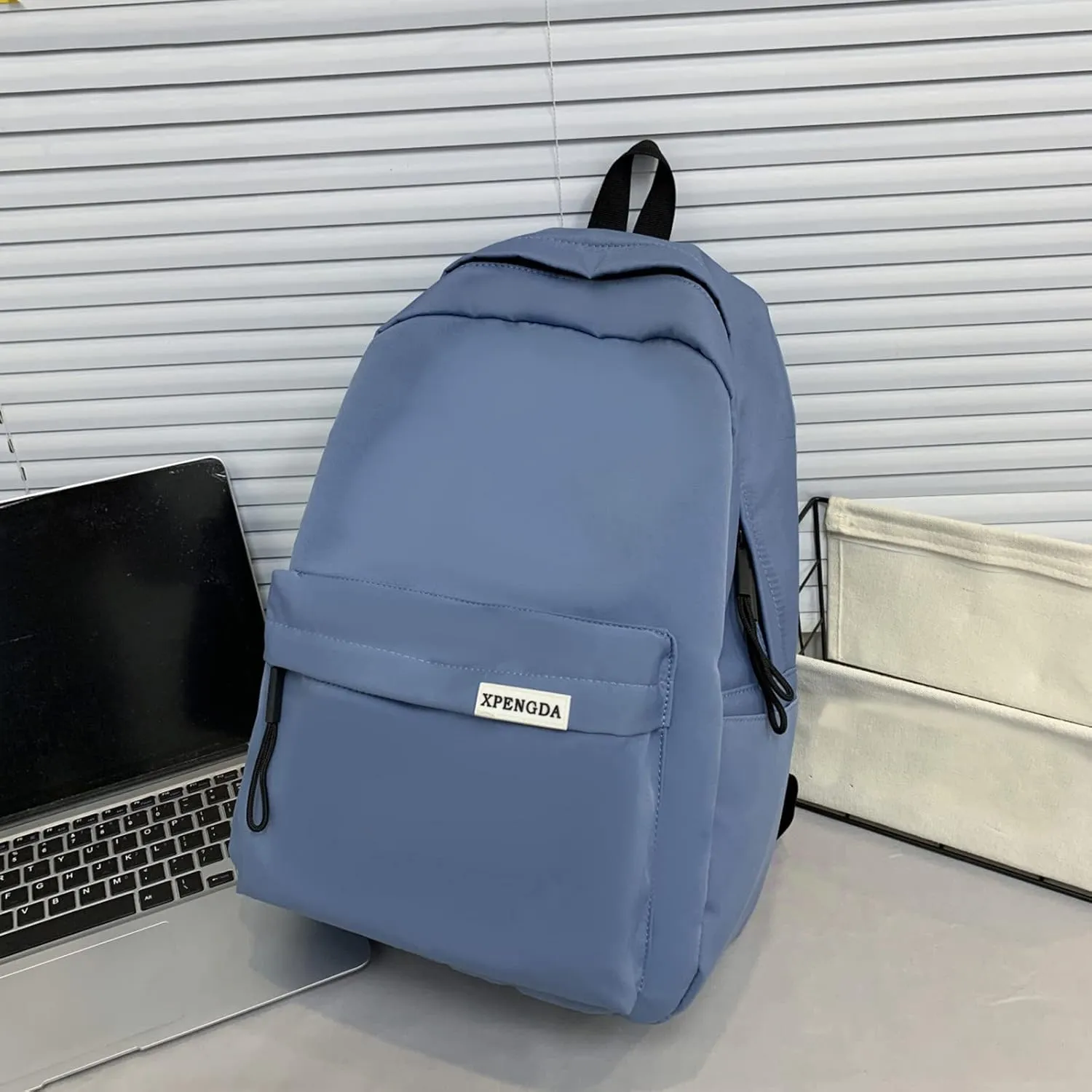 Mini Backpacks for Women Retro Large Capacity Solid Soft Fashion Backpacks Outdoor Travel Slim Laptop Backpack(Blue)