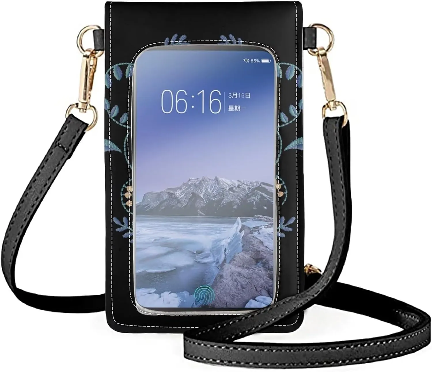 Mini Cell Phone Bag Smartphone Purse Crossbody Cell Phone Pouch with Touchscreen Window