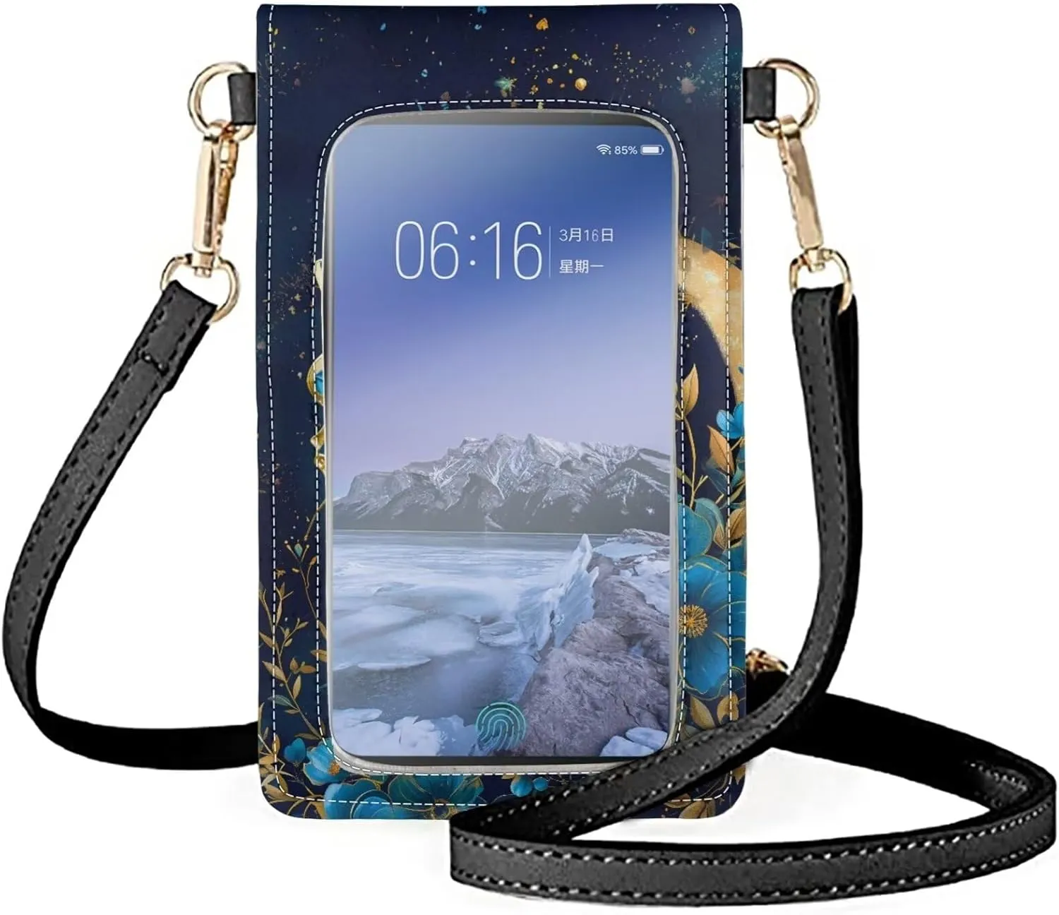 Mini Cell Phone Bag Smartphone Purse Crossbody Cell Phone Pouch with Touchscreen Window