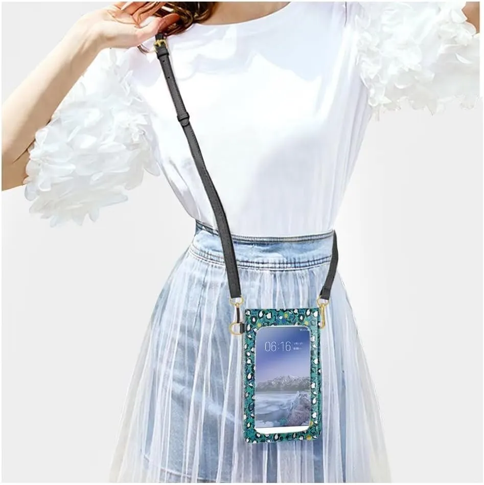 Mini Cell Phone Bag Smartphone Purse Crossbody Cell Phone Pouch with Touchscreen Window