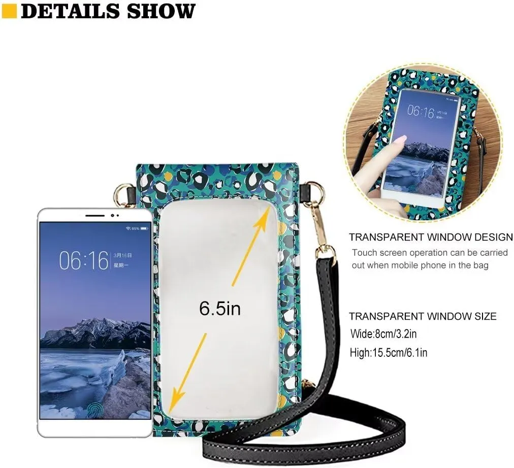 Mini Cell Phone Bag Smartphone Purse Crossbody Cell Phone Pouch with Touchscreen Window