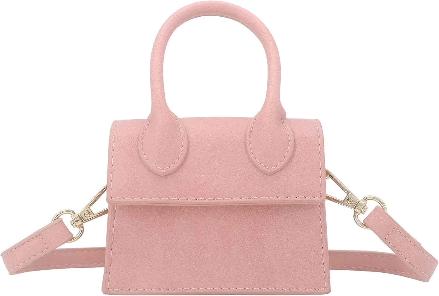 Mini Crossbody Bag for Women Girls Synthetic Leather Flap Purse Styling Top-Handle Clutch Handbag