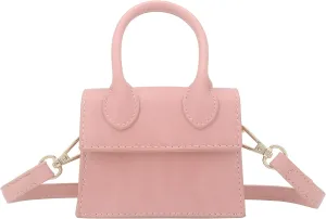 Mini Crossbody Bag for Women Girls Synthetic Leather Flap Purse Styling Top-Handle Clutch Handbag