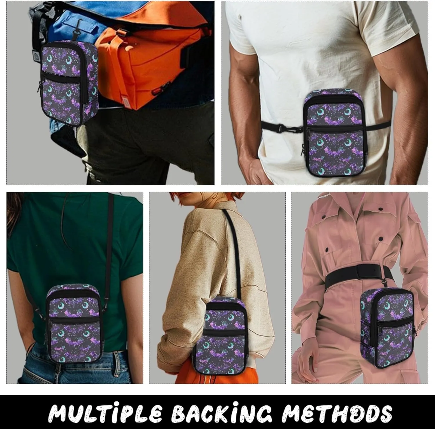 Mini Crossbody Bag with Adjustable Straps Small Crossbody Bags for Men Multifunctional Messenger Bag