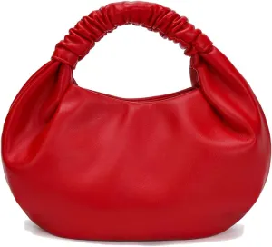 Mini Hobo Tote Bags for Women Soft Leather Clutch Purses for Women Cloud-Shaped Top Handle Bags