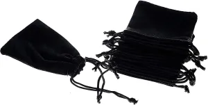 Mini Skater 50pcs Jewelry Velvet Cloth Pouch Black Drawstring Small Bags for Dice 2.75'' x 3.5''