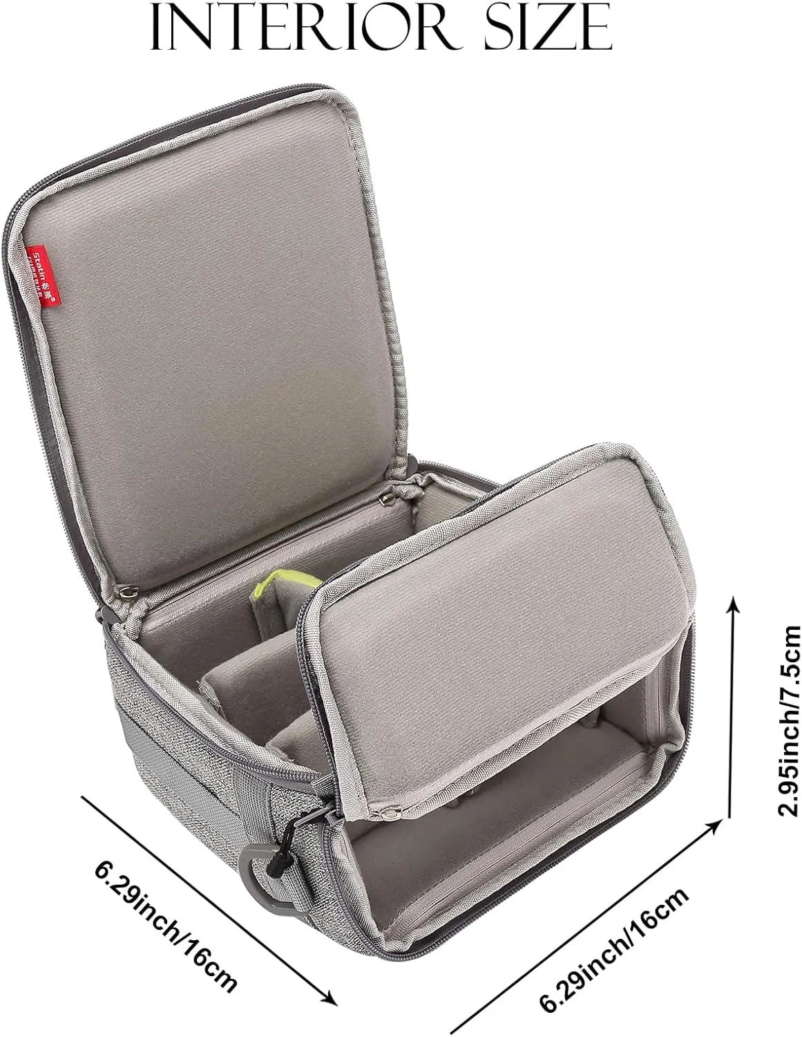 Mini SLR Camera Insert Bag,Shockproof &Pressure-proof Dual Opening Camera Lens Cube Case Bag,Digital DSLR SLR Mirrorless Cameras Accessories Storage Pouch Compatible for Canon,Sony,Fuji (XXXS)