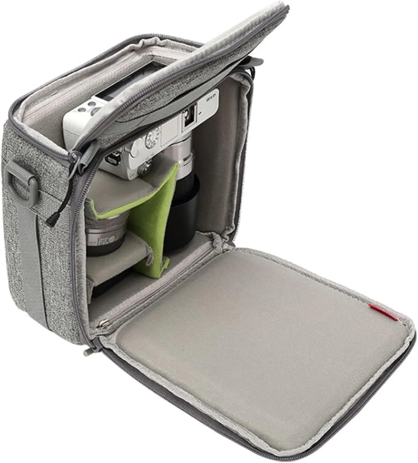 Mini SLR Camera Insert Bag,Shockproof &Pressure-proof Dual Opening Camera Lens Cube Case Bag,Digital DSLR SLR Mirrorless Cameras Accessories Storage Pouch Compatible for Canon,Sony,Fuji (XXXS)