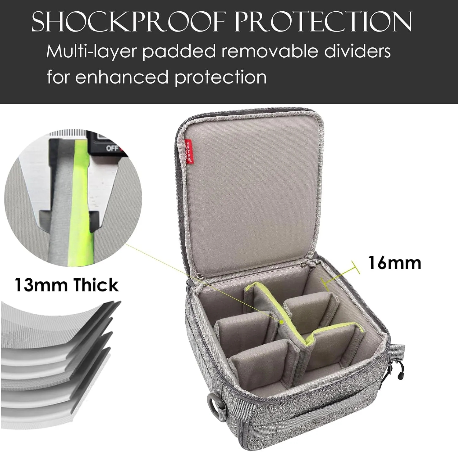 Mini SLR Camera Insert Bag,Shockproof &Pressure-proof Dual Opening Camera Lens Cube Case Bag,Digital DSLR SLR Mirrorless Cameras Accessories Storage Pouch Compatible for Canon,Sony,Fuji (XXXS)