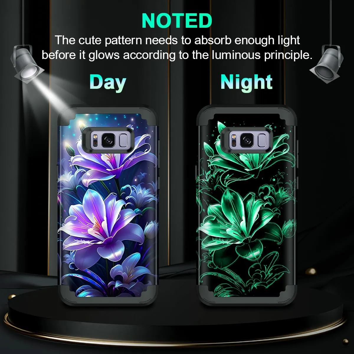Miqala for Galaxy S8 Case,Marble Design Three Layer Heavy Duty Shockproof Hard Plastic Bumper  Soft Silicone Rubber Protective Case for Samsung Galaxy S8,Purple Flower