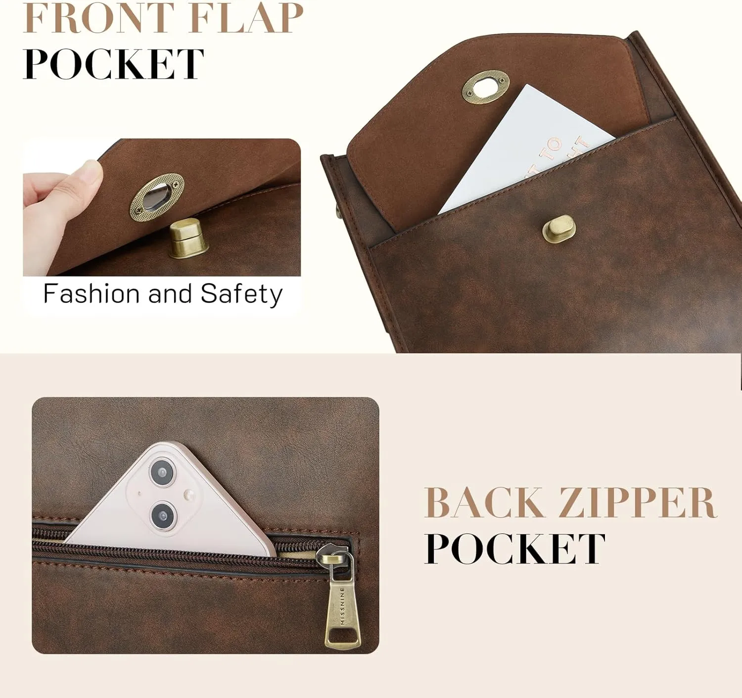 Missnine Hobo Bag Purses and Handbags for Women Top Handle Handbags with Pocket Zipper