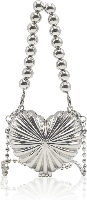 Miuco Heart Shaped Mini Evening Bags for Women Satchel Handbags Shoulder Bag Crossbody