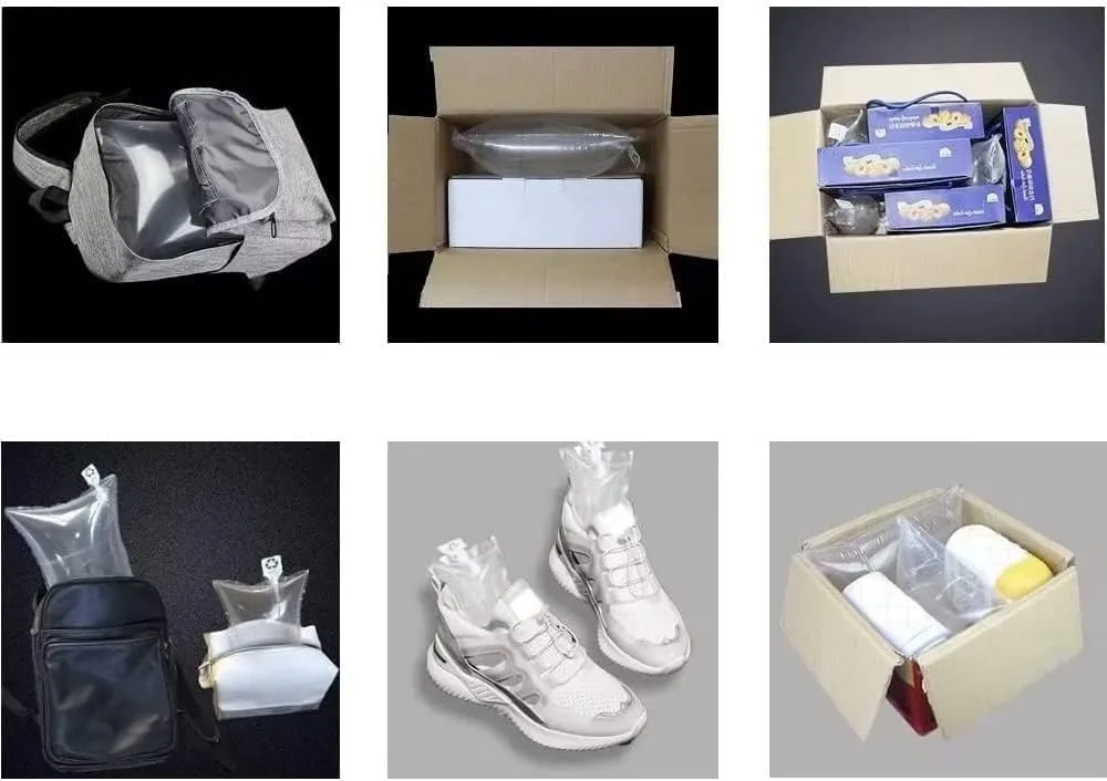 Miupoo Packaging Air Bags,Clear Plastic Inflatable Air Packaging Protector Bag with Free Pump Cushion,Air Cushion Blocking Packaging Bag,12x16 Inches,100 Pieces