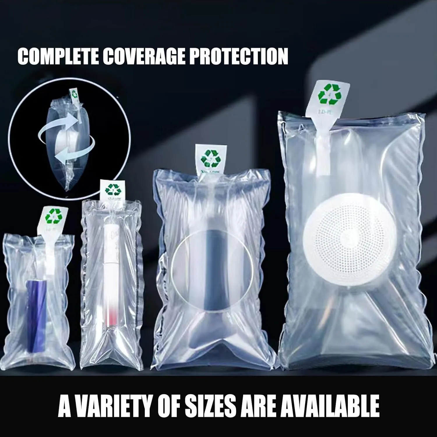 Miupoo Packaging Air Bags,Clear Plastic Inflatable Air Packaging Protector Bag with Free Pump Cushion,Air Cushion Blocking Packaging Bag,12x16 Inches,100 Pieces
