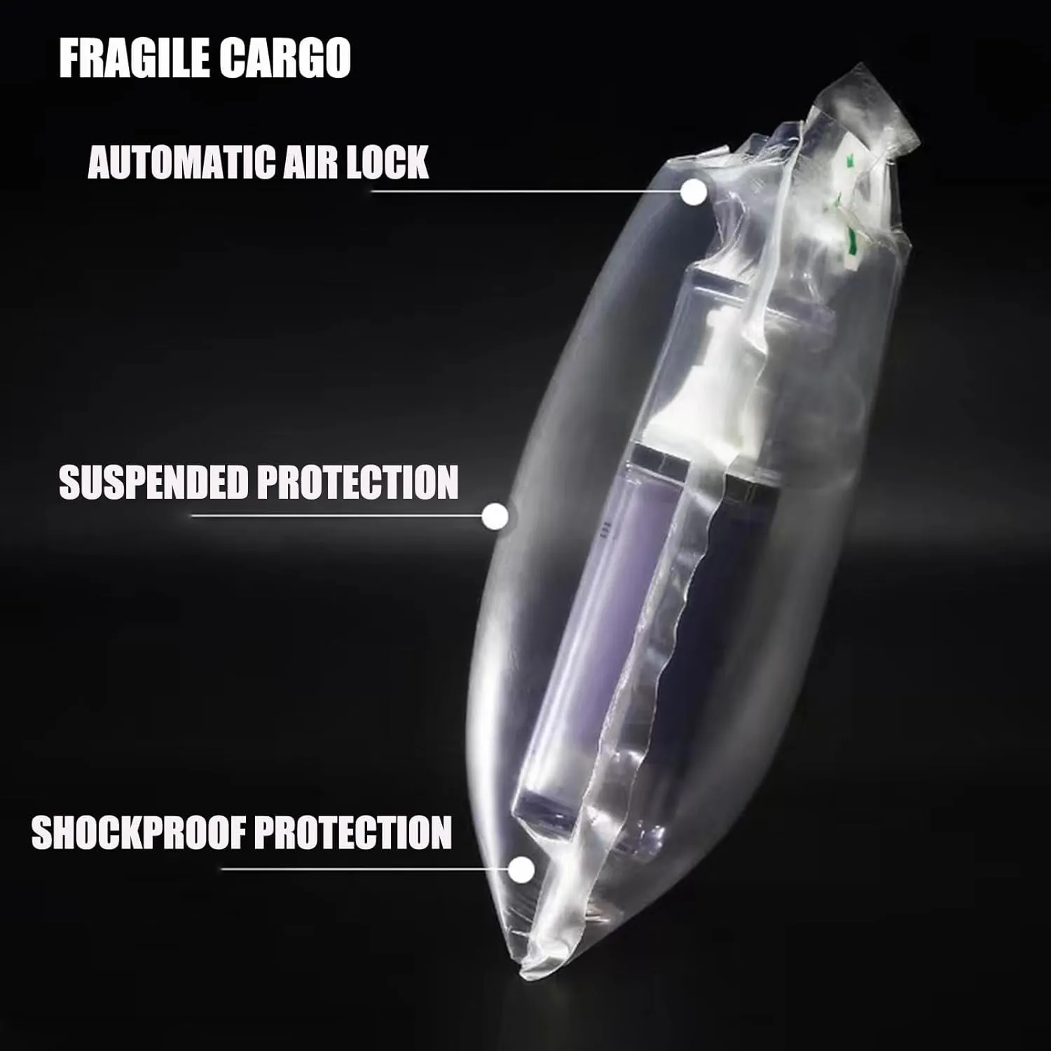 Miupoo Packaging Air Bags,Clear Plastic Inflatable Air Packaging Protector Bag with Free Pump Cushion,Air Cushion Blocking Packaging Bag,12x16 Inches,100 Pieces