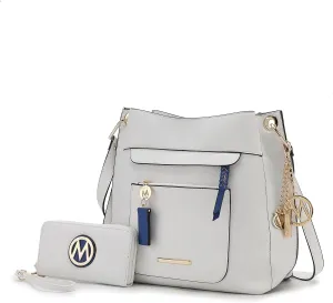 MKF Collection Hobo Handbag for women- Vegan Leather Shoulder bag and Wristlet Purse
