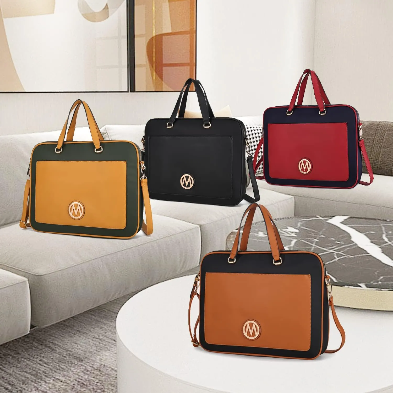MKF Collection Laptop Shoulder Messenger Bag for Women Lightweight 14 Inch Laptop Case Work Bag Laptop Briefcase by mia K