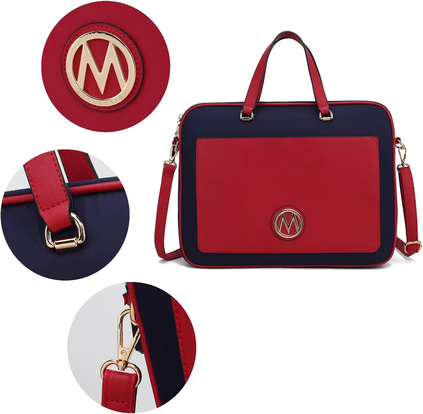 MKF Collection Laptop Shoulder Messenger Bag for Women Lightweight 14 Inch Laptop Case Work Bag Laptop Briefcase by mia K