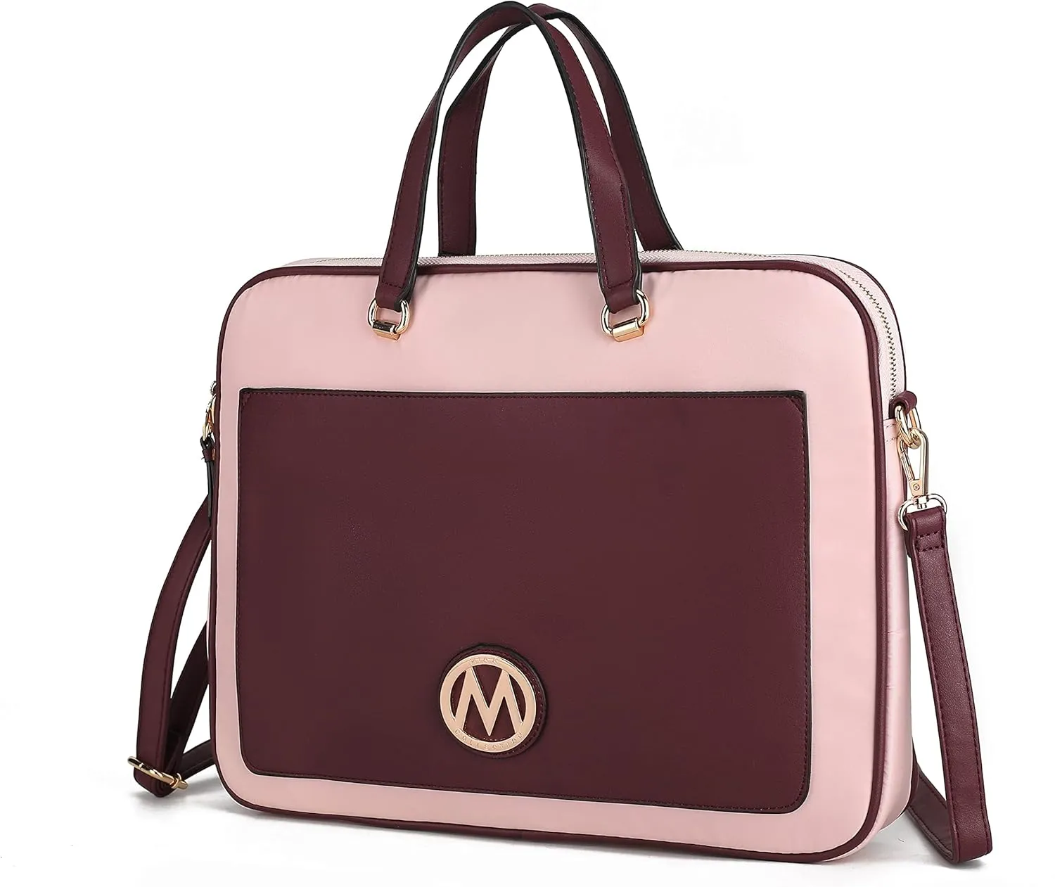 MKF Collection Laptop Shoulder Messenger Bag for Women Lightweight 14 Inch Laptop Case Work Bag Laptop Briefcase by mia K