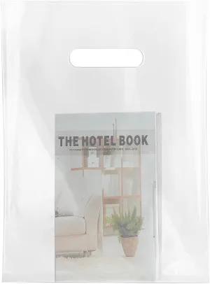 MLAFLY Clear Plastic bags with handle 100 Pack Clear Gift Bags for Small Business Shopping Merchandise Bags for Packaging Products Retail Boutique (Medium(12x15))